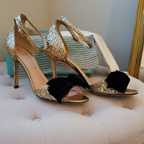 kate spade gold glitter shoes